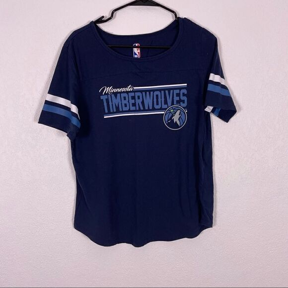 NBA Tops - NBA Minnesota Timberwolves Basketball Blue Short Sleeve Tshirt